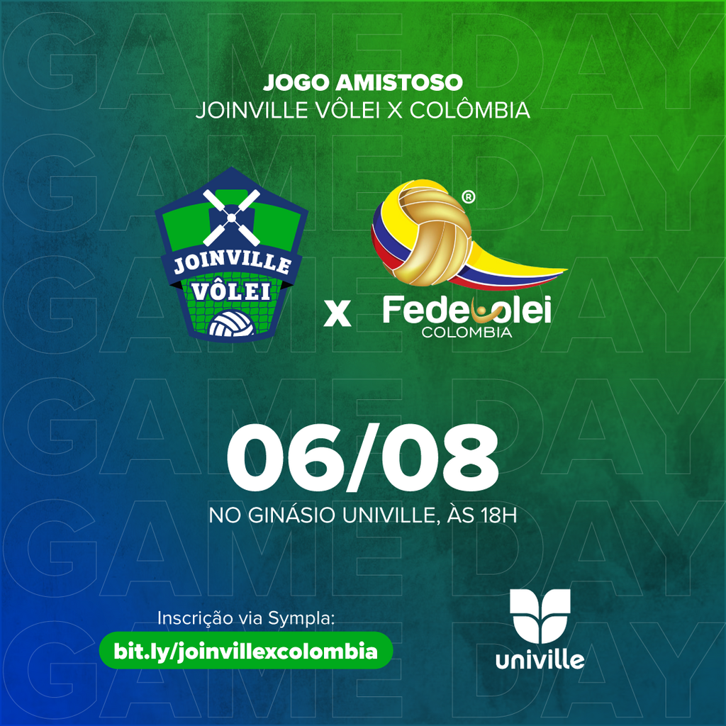 Univille promove amistoso entre Joinville Vôlei e Seleção da Colômbia