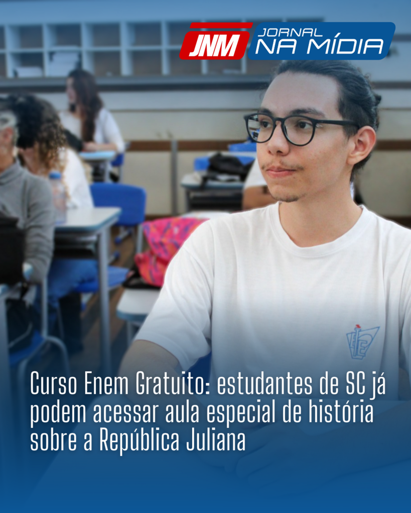 Curso Enem Gratuito: estudantes de SC já podem acessar aula especial de história sobre a República Juliana