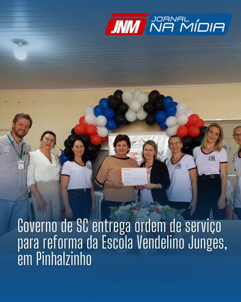 Governo de SC entrega ordem de serviço para reforma da Escola Vendelino Junges, em Pinhalzinho