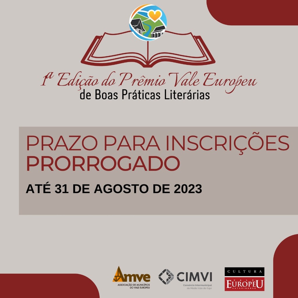 Prorrogado prazo de inscrição no Prêmio Vale Europeu de Boas Práticas Literárias. Participe!