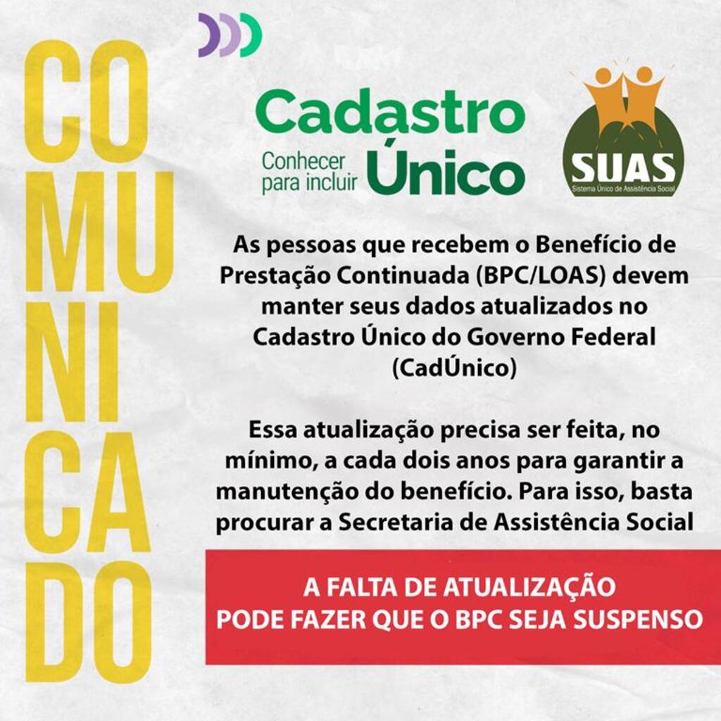 ATUALIZAÇÃO DO CADASTRO ÚNICO: A IMPORTÂNCIA 
VITAL DA REVISÃO A CADA DOIS ANOS PARA 
BENEFICIÁRIOS DO BPC
