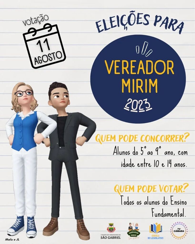 ELEIÇÕES GERAIS PARA VEREADOR MIRIM ACONTECEM NA PRÓXIMA SEXTA-FEIRA.