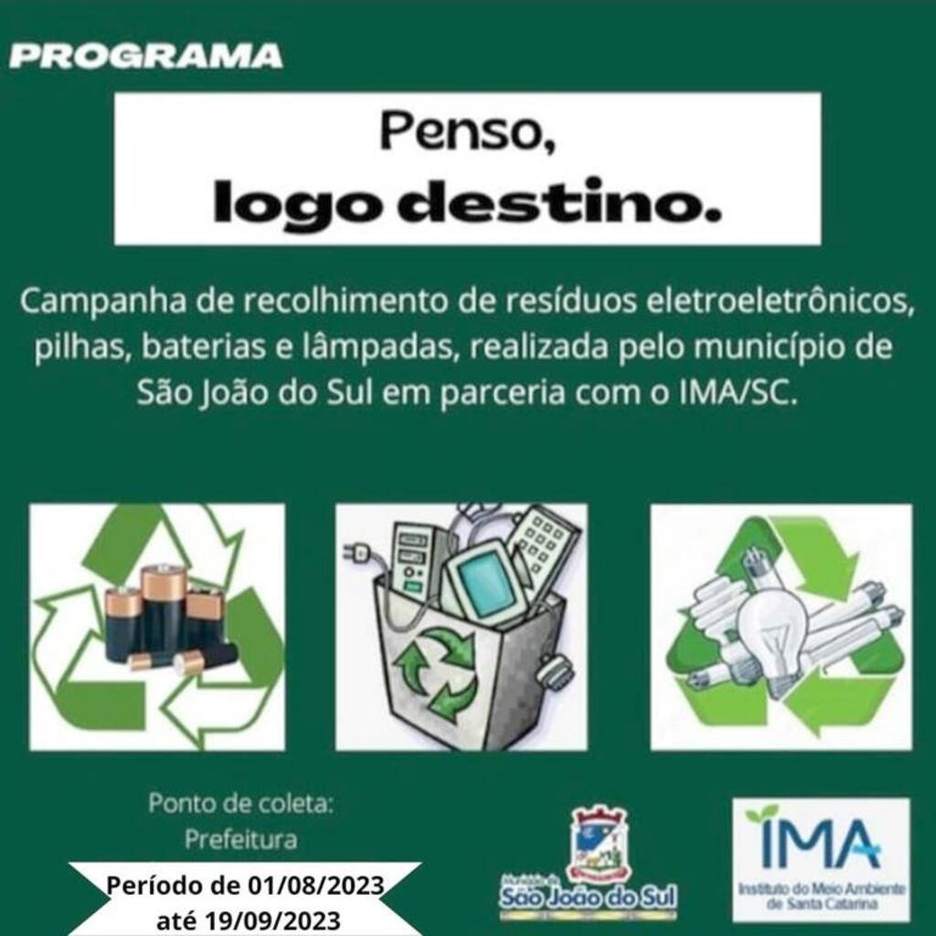 PREFEITURA DE SÃO JOÃO DO SUL LANÇA O PROGRAMA PENSO, LOGO DESTINO