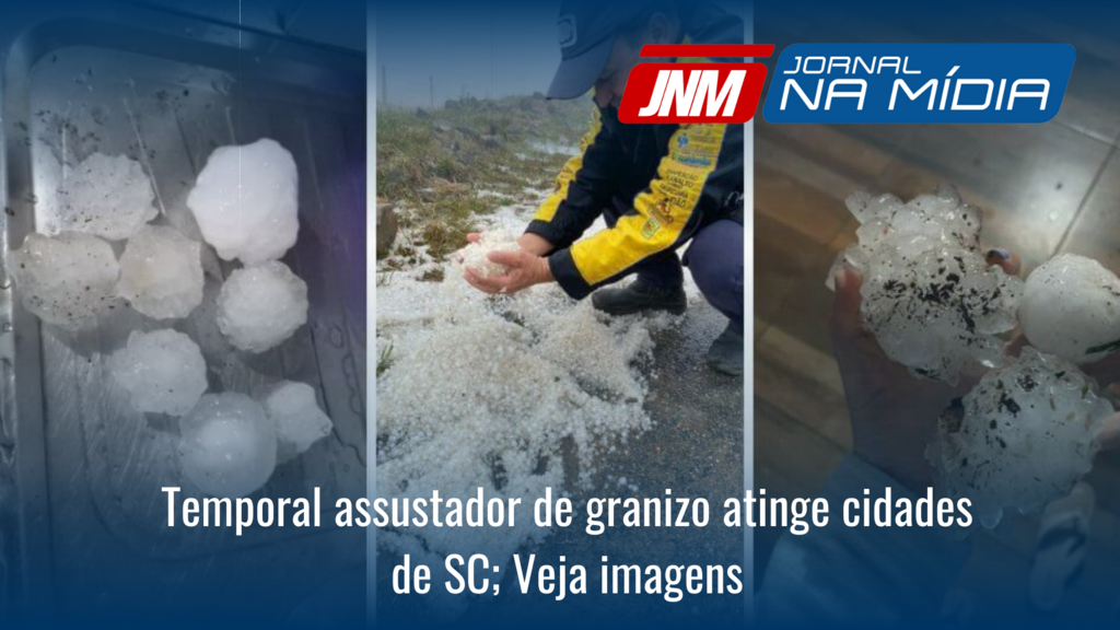 Temporal assustador de granizo atinge cidades de SC; veja imagens