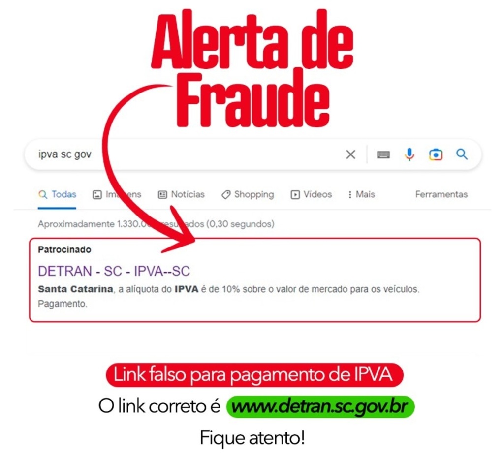 Fazenda e Detran alertam para golpe no pagamento do IPVA via PIX em SC