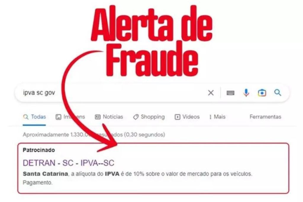 Golpe simula sites do Detran-SC para dar falso desconto no IPVA via PIX