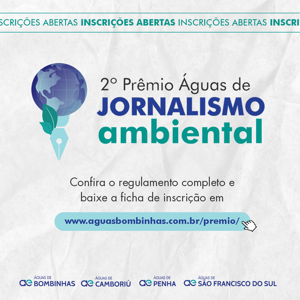 Prêmio Águas de Jornalismo Ambiental segue com inscrições abertas