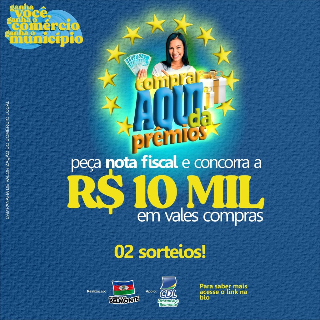 Campanha vai sortear R$ 10 mil em vales compras