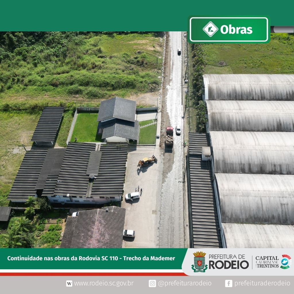 PREFEITURA DE RODEIO GARANTE CONTINUIDADE NAS OBRAS DA RODOVIA SC 110 – TRECHO DA MADEMER
