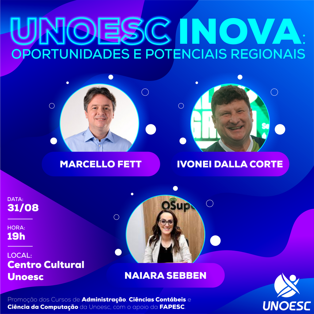 Ciência, Tecnologia e Inovação serão tema do Unoesc Inova