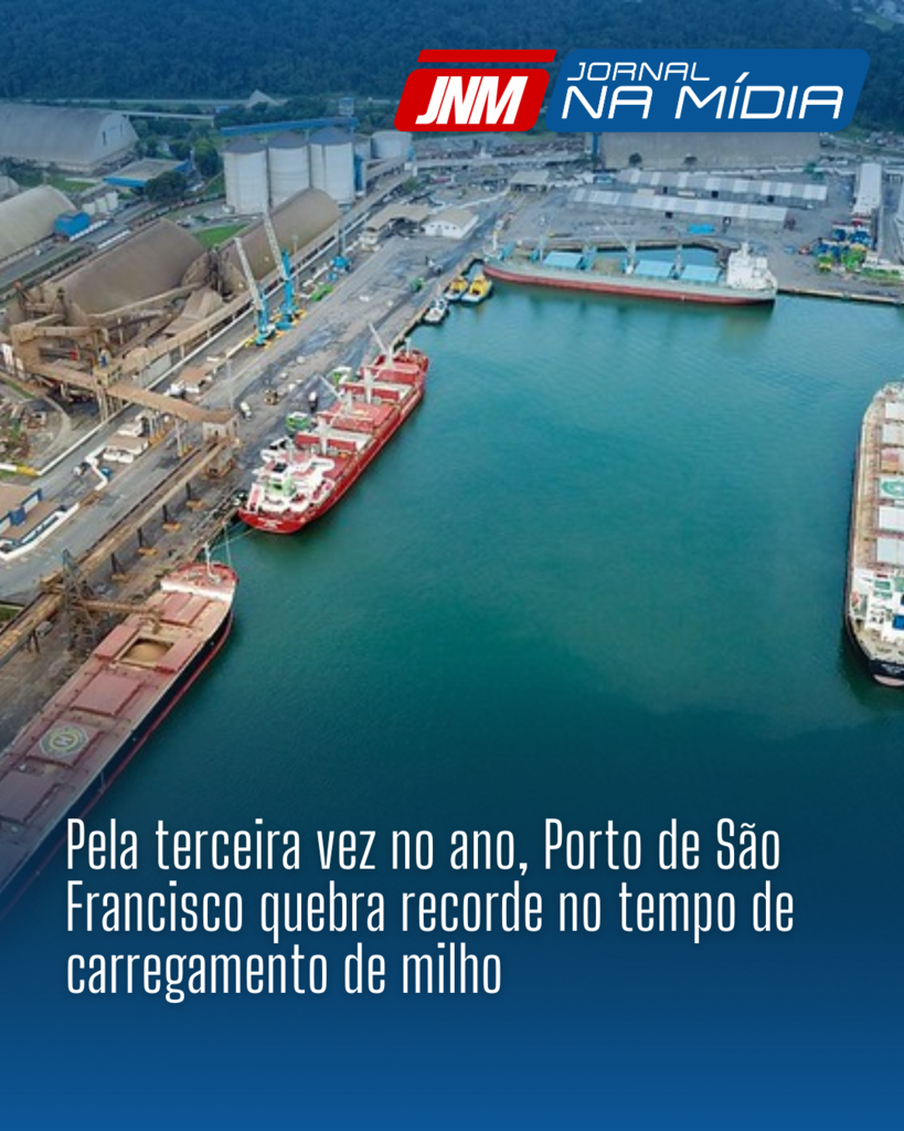 Pela terceira vez no ano, Porto de São Francisco quebra recorde no tempo de carregamento de milho