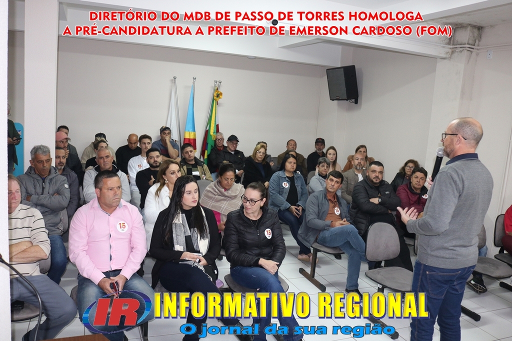 DIRETÓRIO DO MDB DE PASSO DE TORRES HOMOLOGA A PRÉ-CANDIDATURA A PREFEITO DE EMERSON CARDOSO (FOM)