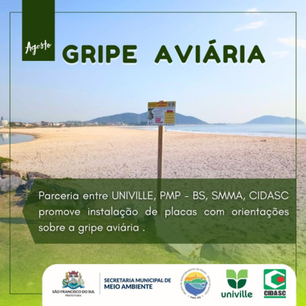 Gripe Aviária: Placas informativas são instaladas em diversos pontos dos Balneários de SFS