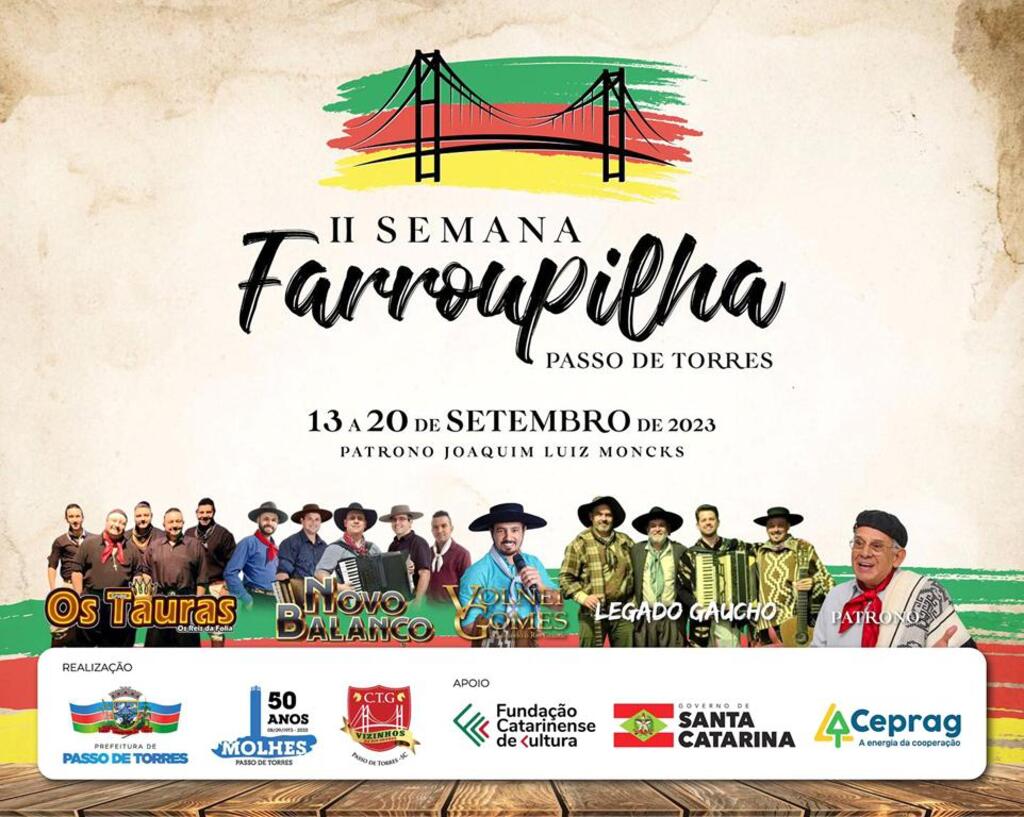 LANÇADA A PROGRAMAÇÃO ARTÍSTICA DA II SEMANA FARROUPILHA EM PASSO DE TORRES