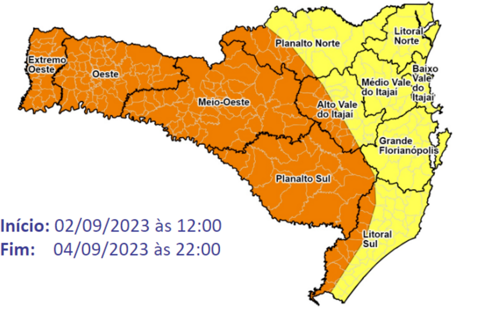 Defesa Civil alerta para a possibilidade de temporais e chuva volumosa