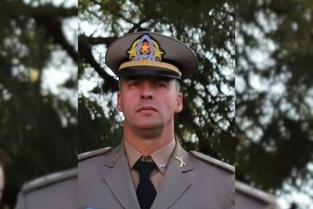 Foto: Reprodução - 1º tenente Eleno Alexandro Silva da Costa tinha 47 anos e estava desde 2020 no comando do 3º Pelotas da BM do municipio