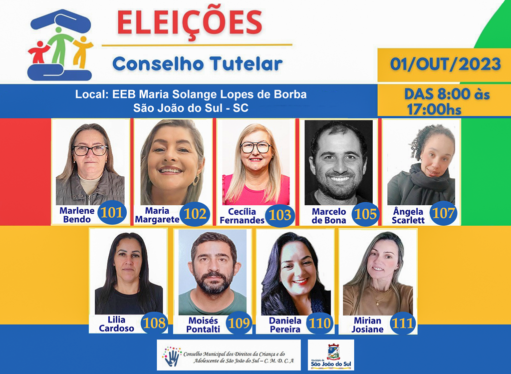 CONSELHEIROS TUTELARES SERÃO ESCOLHIDOS 
NO DIA 1º DE OUTUBRO