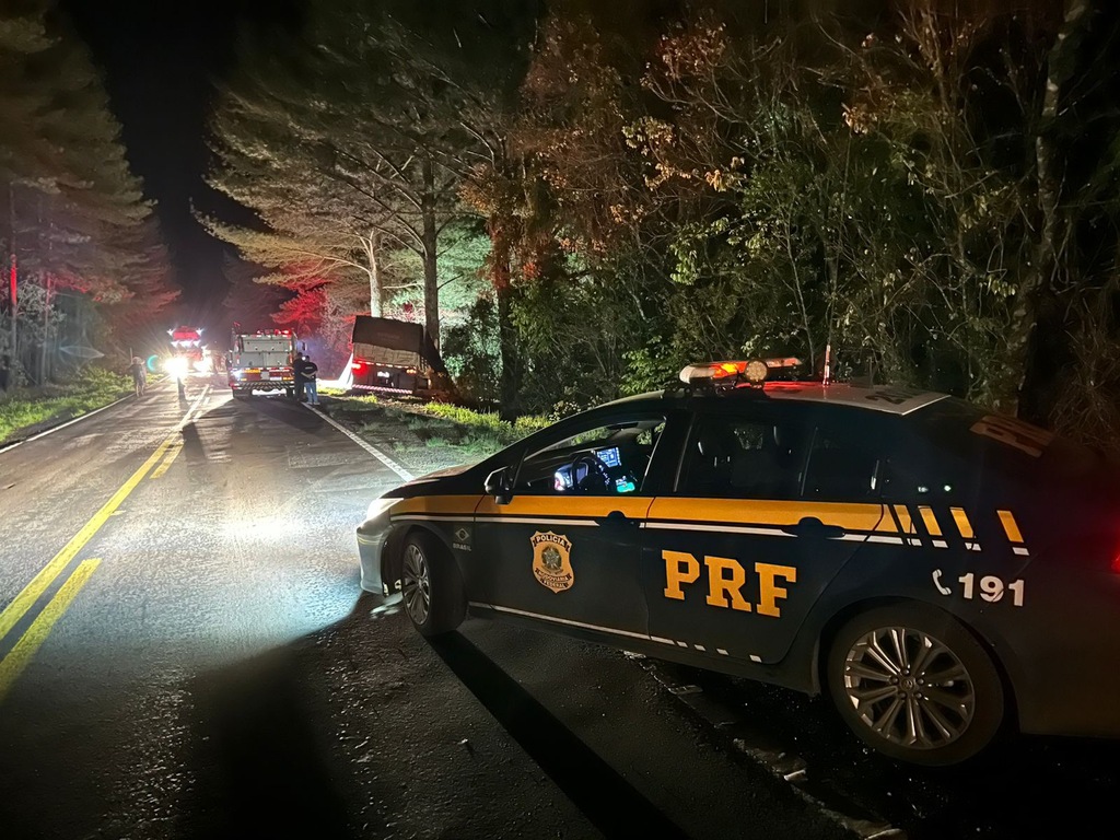 Motorista morre após carreta sair da pista e colidir em árvore na BR-287 em Jaguari