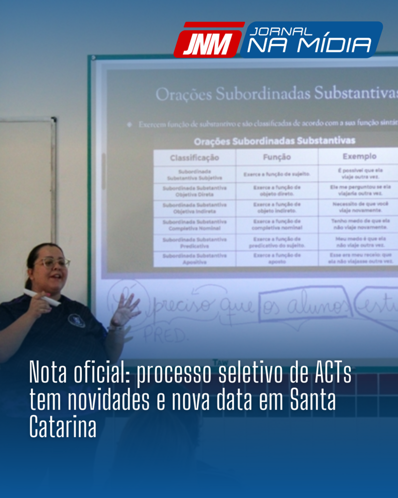 Nota oficial: processo seletivo de ACTs tem novidades e nova data em Santa Catarina