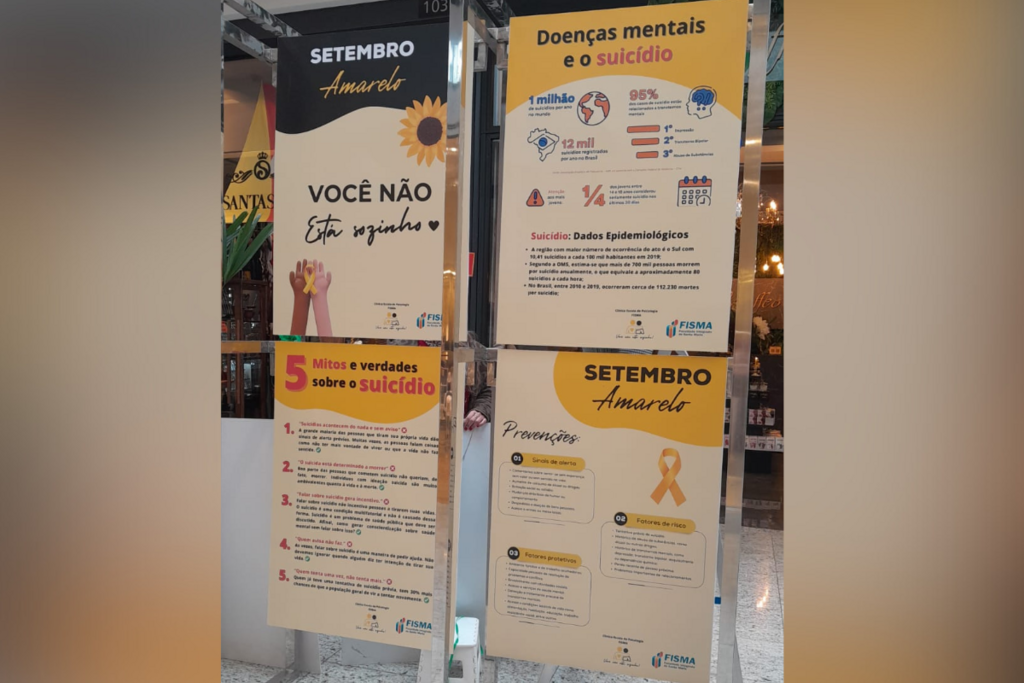 Shopping Praça Nova e Fisma promovem campanha alusiva ao Setembro Amarelo em Santa Maria