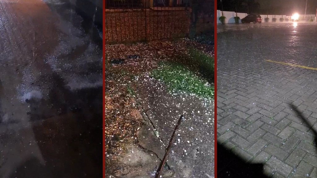 título imagem VÍDEOS: terça-feira começa e termina com chuva de granizo em Santa Maria