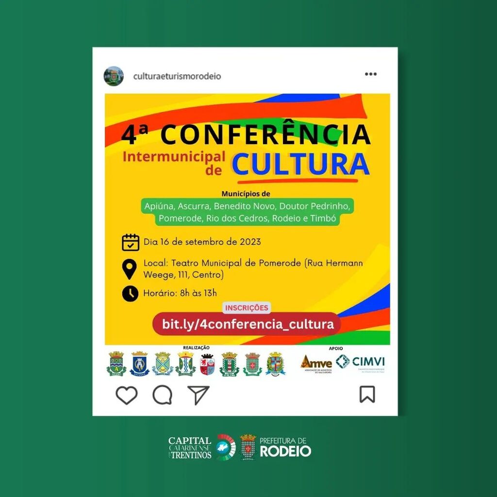 Participe da 4°Conferência Intermunicipal de Cultura