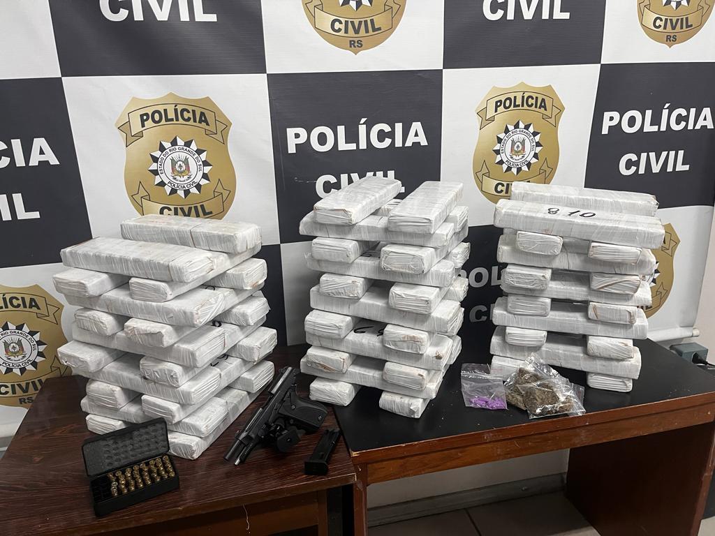 PC de Pelotas apreende mais de 40 quilos de drogas e prende três por tráfico