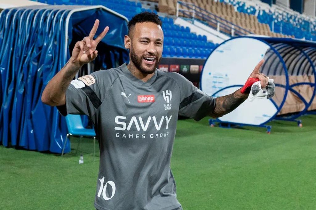  - Neymar participa de treino antes da partida contra o Al-Riyadh pelo Campeonato Saudita — Foto: Divulgação/Al-Hilal