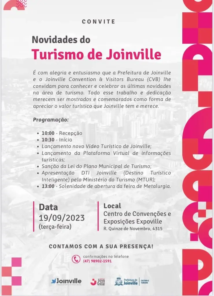 Joinville recebe MTur em evento para assinatura do Plano Municipal de Turismo e lançamento de novidades do setor