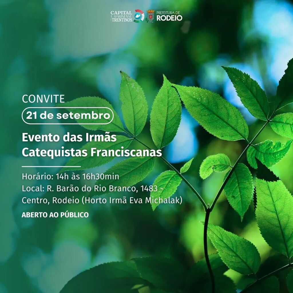 PARTICIPE DO EVENTO DAS IRMÃS CATEQUISTAS FRANCISCANAS DIA 21 DE SETEMBRO