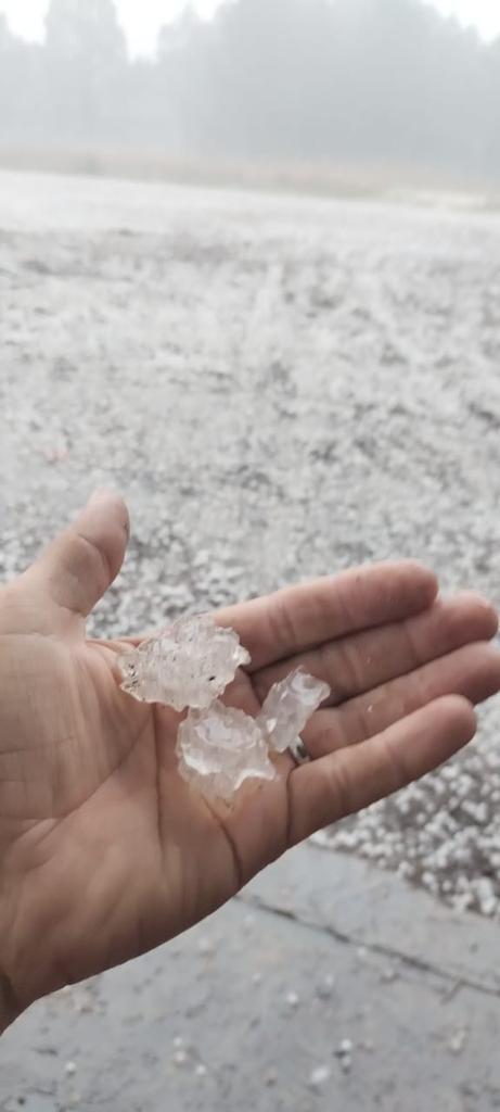 Divulgação Defesa Civil - Especial DP - Em Arroio Grande foi registrada a queda de granizo