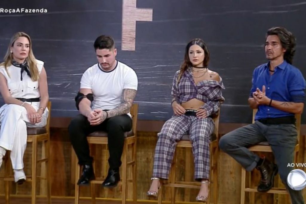  - Rachel Sheherazade, Lucas Souza, Nathalia Valente e André Gonçalves – Foto: REPRODUÇÃO/RECORD TV