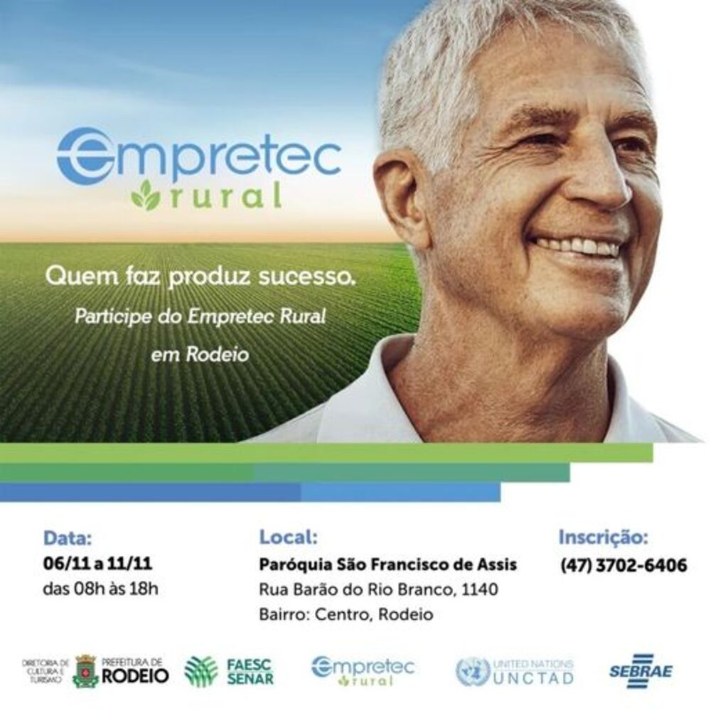 SEBRAE convida você, agricultor, para participar do programa EMPRETEC RURAL