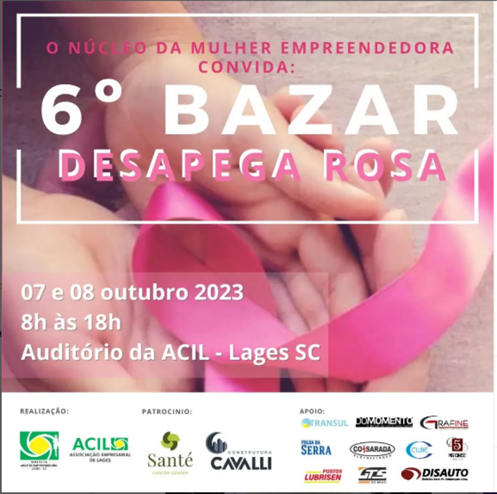 6º Bazar Desapega Rosa acontece neste final de semana