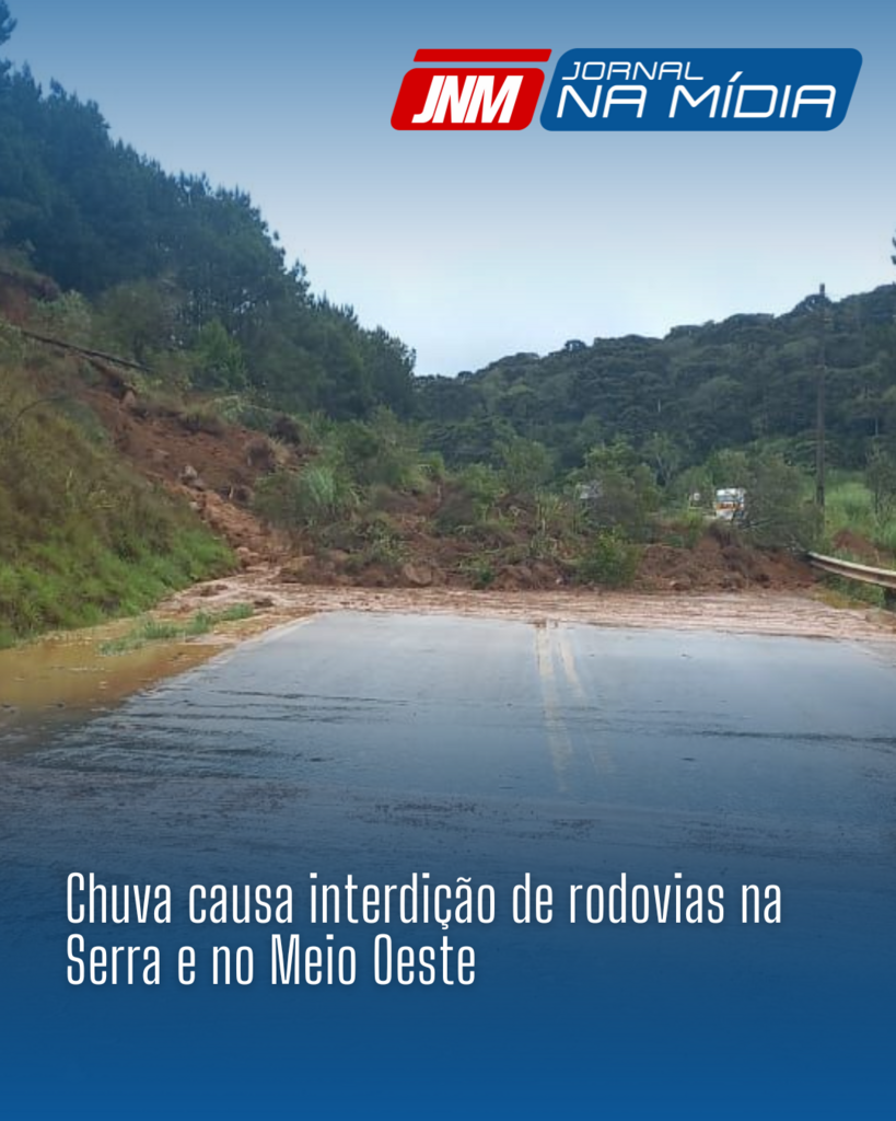 Chuva causa interdição de rodovias na Serra e no Meio Oeste