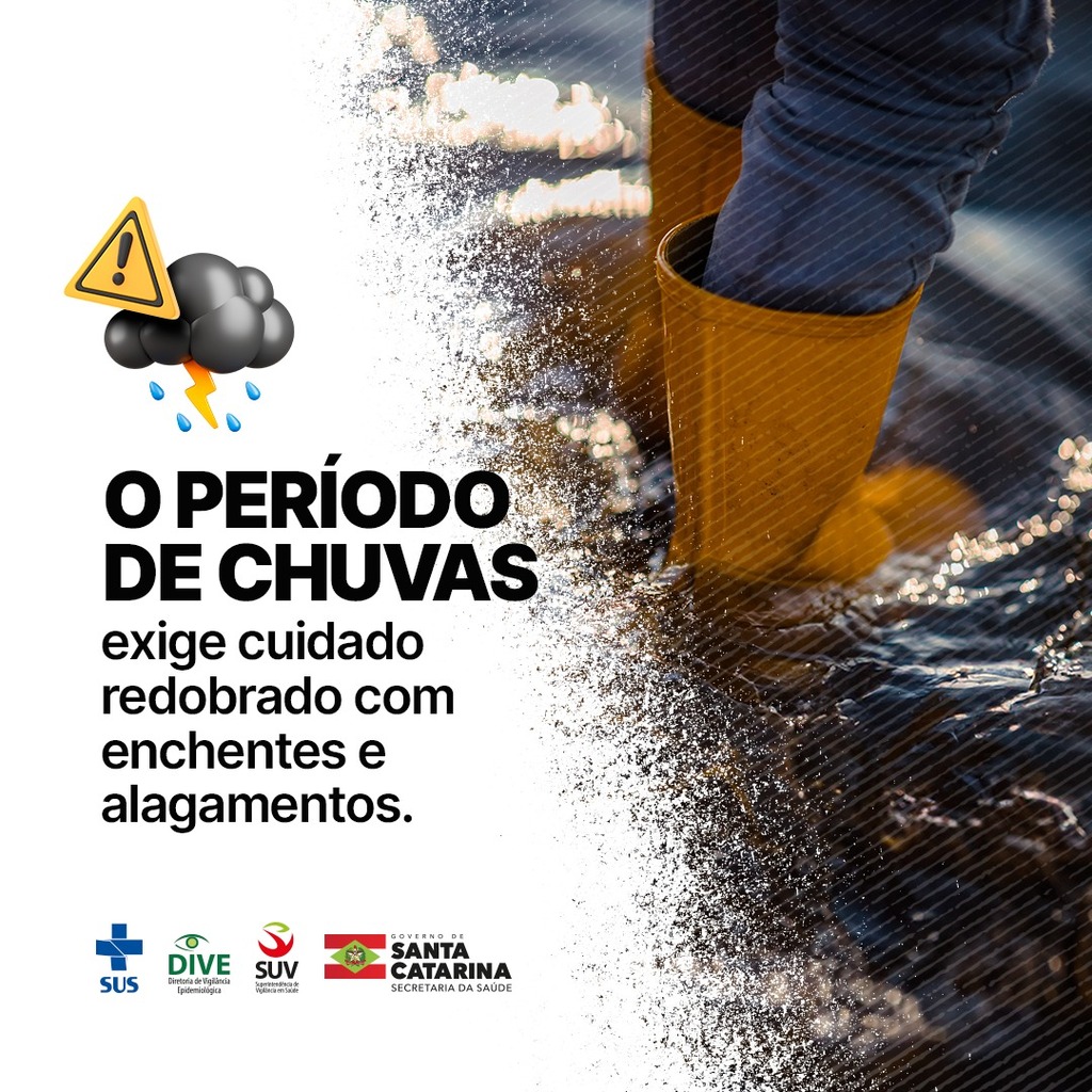 Saúde alerta para o risco do contato com a água de alagamentos e enchentes