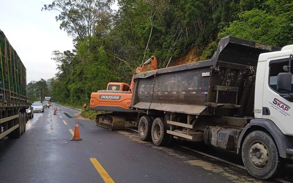 BR-470/SC tem ponto com “pare e siga” em Rio do Sul
