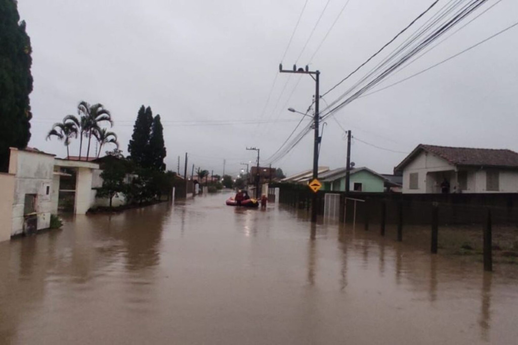 Foto: Divulgação / CBMSC - Cidade de Tubarão, no Sul do Estado –