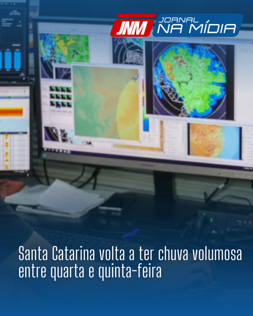 Santa Catarina volta a ter chuva volumosa entre quarta e quinta-feira