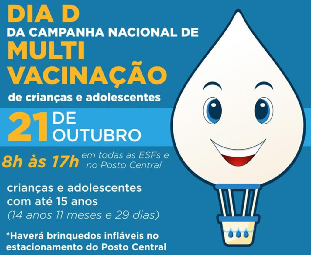 CAMPANHA DE MULTIVACINAÇÃO OCORRE DE 16 A 27 DE OUTUBRO EM TORRES