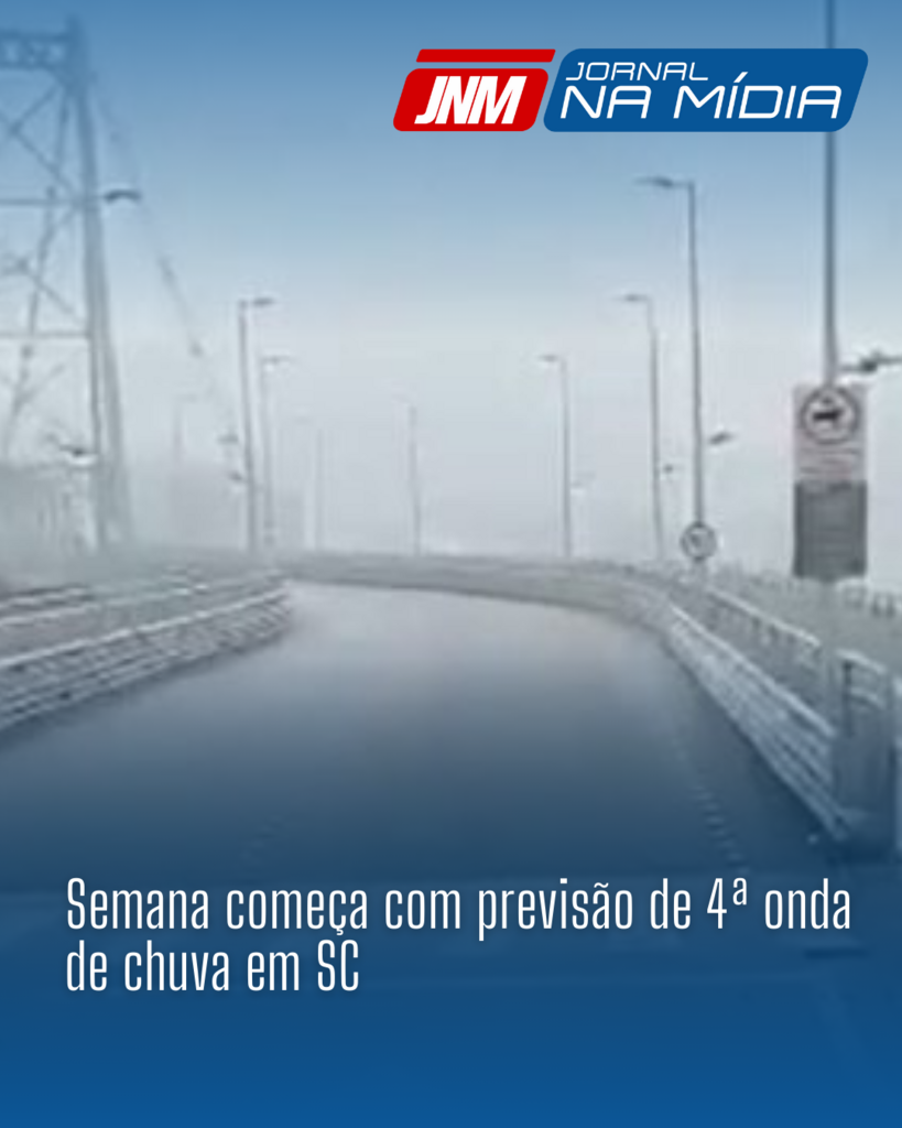 Semana começa com previsão de 4ª onda de chuva em SC