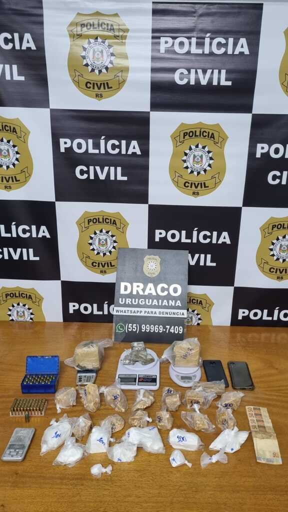 DRACO apreende drogas avaliadas em mais de R$ 100 mil, munições e prende grupo em flagrante