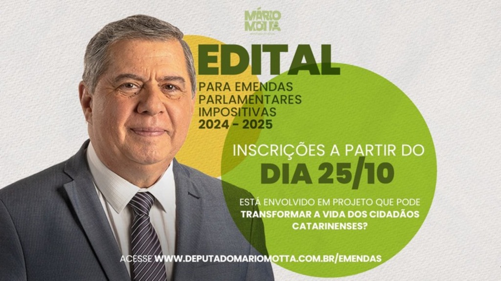 Deputado Mário Motta abre edital para Emendas Participativas do ano de 2025