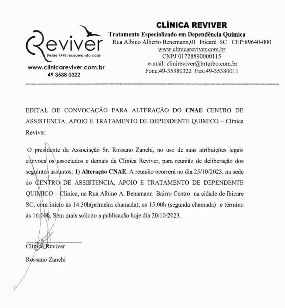  - CLÍNICA REVIVER