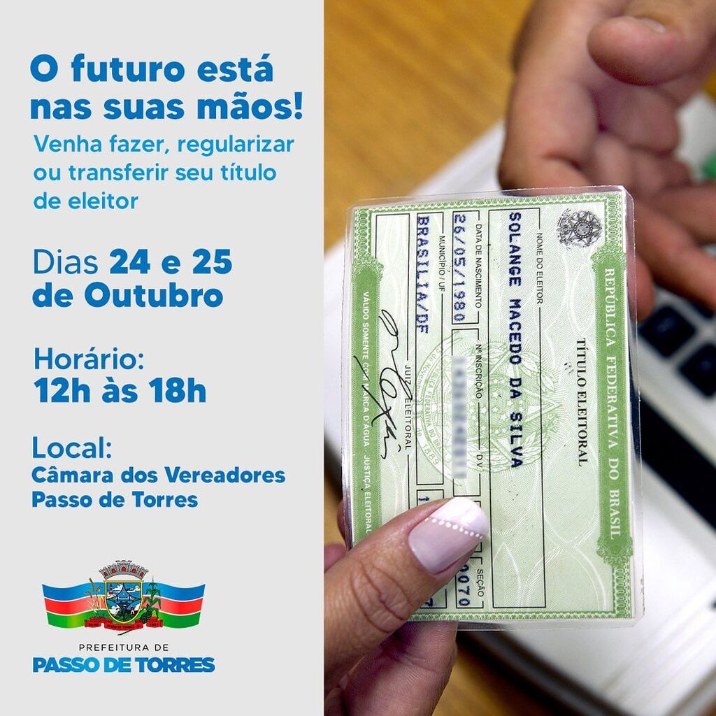 REGULARIZAÇÃO DE TÍTULOS DE ELEITORES É FEITA EM PASSO DE TORRES
