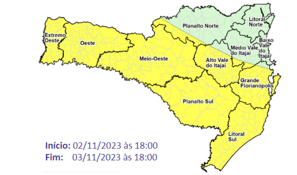 Defesa Civil alerta para a possibilidade de temporais com chuvas intensas