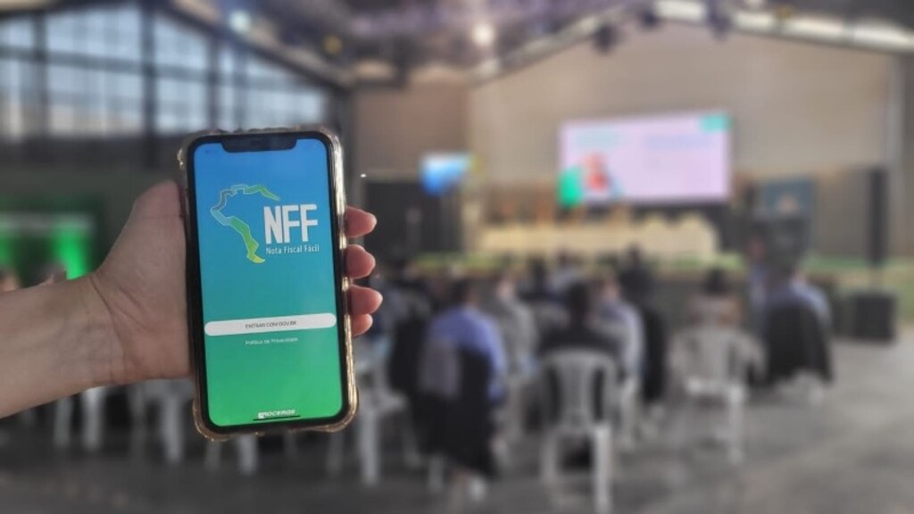 Ascom Sefaz - Tela inicial do aplicativo Nota Fiscal Fácil.