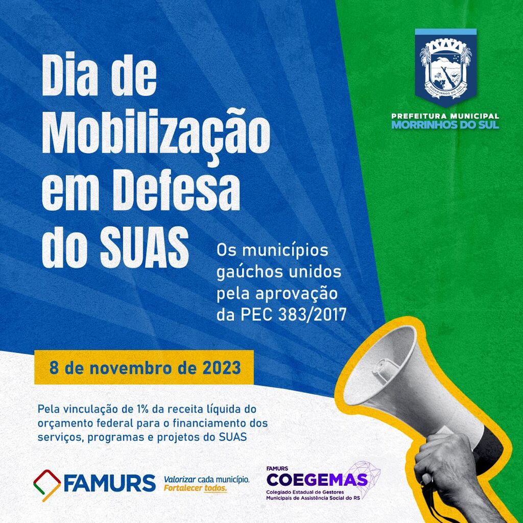MORRINHOS DO SUL PARTICIPARÁ DE MOBILIZAÇÃO PARA AUMENTO DE REPASSE PARA ASSISTÊNCIA SOCIAL