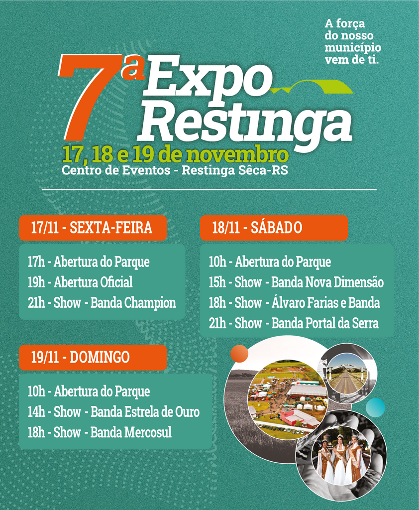7ª Expo Restinga acontece entre sexta-feira e domingo no Centro Municipal de Eventos de Restinga Sêca