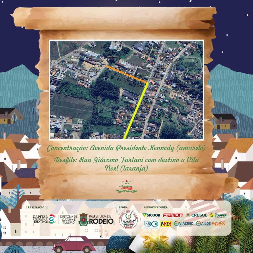 PARTICIPE DO TRADICIONAL DESFILE NATALINO DO MUNICÍPIO DE RODEIO DURANTE PROGRAMAÇÃO DE ABERTURA DO NATAL BELLA CITTÀ 2023